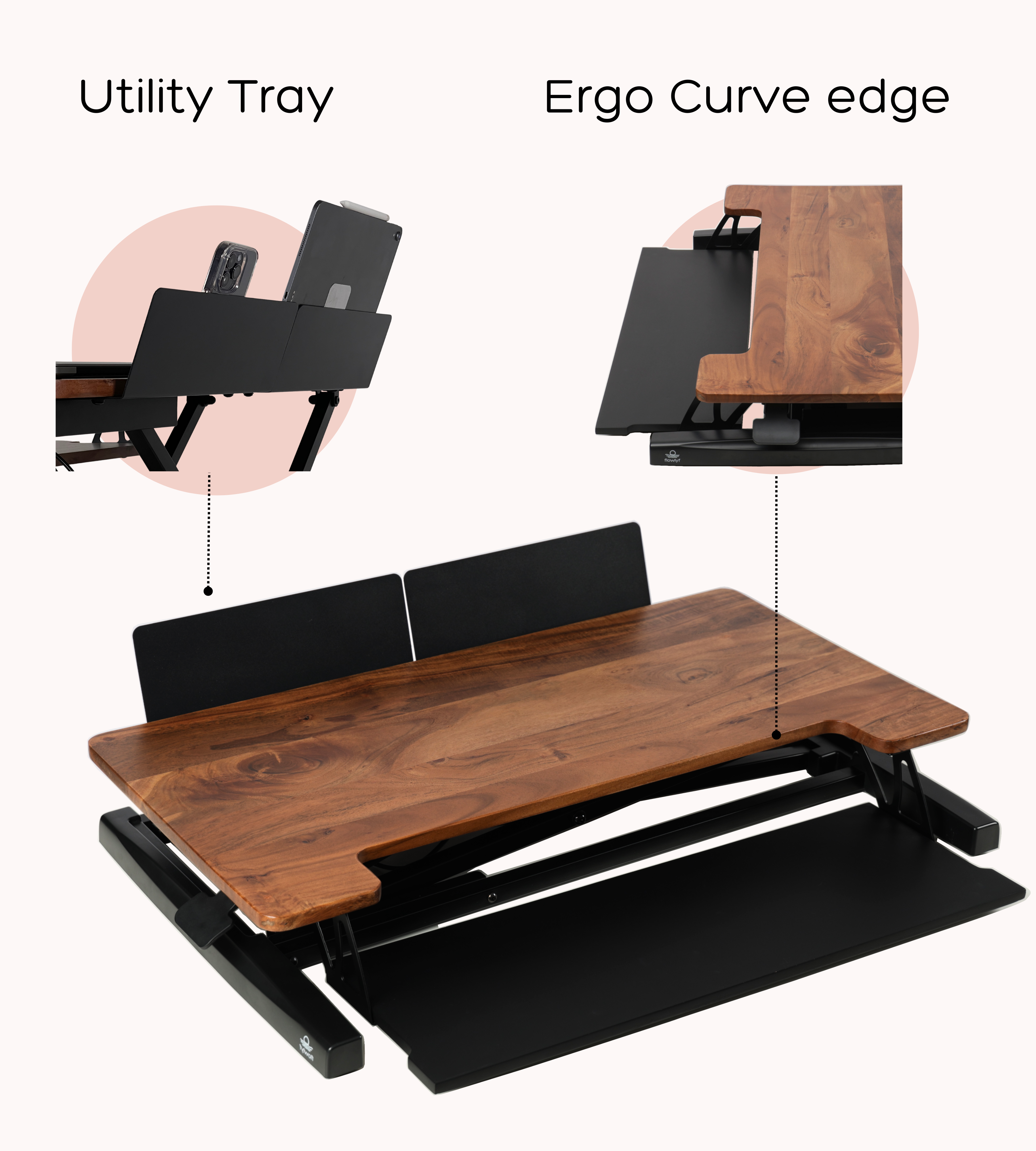 Flowlyf Wooden Standing Desk Converter