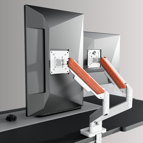 Dual Wooden FlowArm premium dual monitor arm — image 6