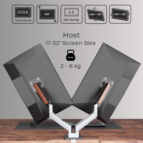 Dual Wooden FlowArm premium dual monitor arm — image 7