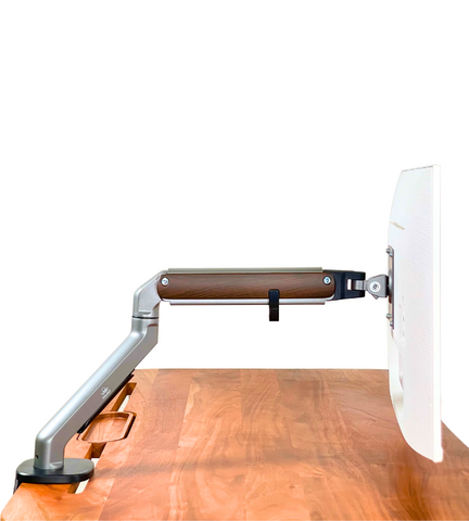Wooden FlowArm gas-spring monitor arm — image 1