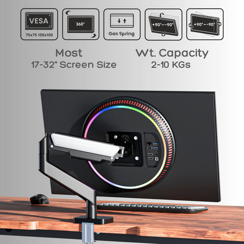 FlowArm Monochrome matte black monitor arm — image 2