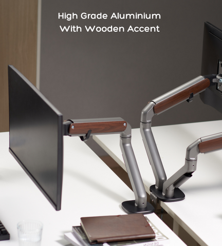 Wooden FlowArm gas-spring monitor arm — image 2