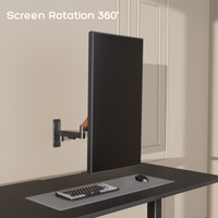 FlowArm Wall Mount — 360° screen rotation supporting both portrait and landscape monitor orientation
