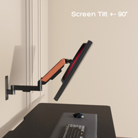 FlowArm Wall Mount in black — ±90° screen tilt adjustment for ergonomic viewing angle