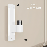 FlowArm Wall Mount in white — easy wall mount installation with heavy-duty steel bracket and pre-drilled holes